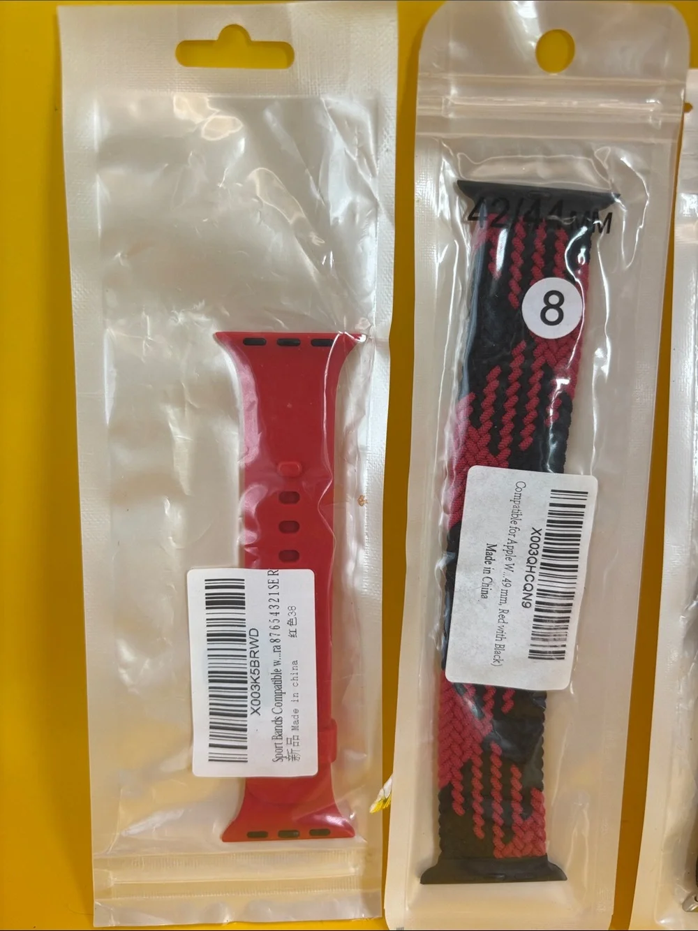 Five Smart Watch Bands. Assortment of colors